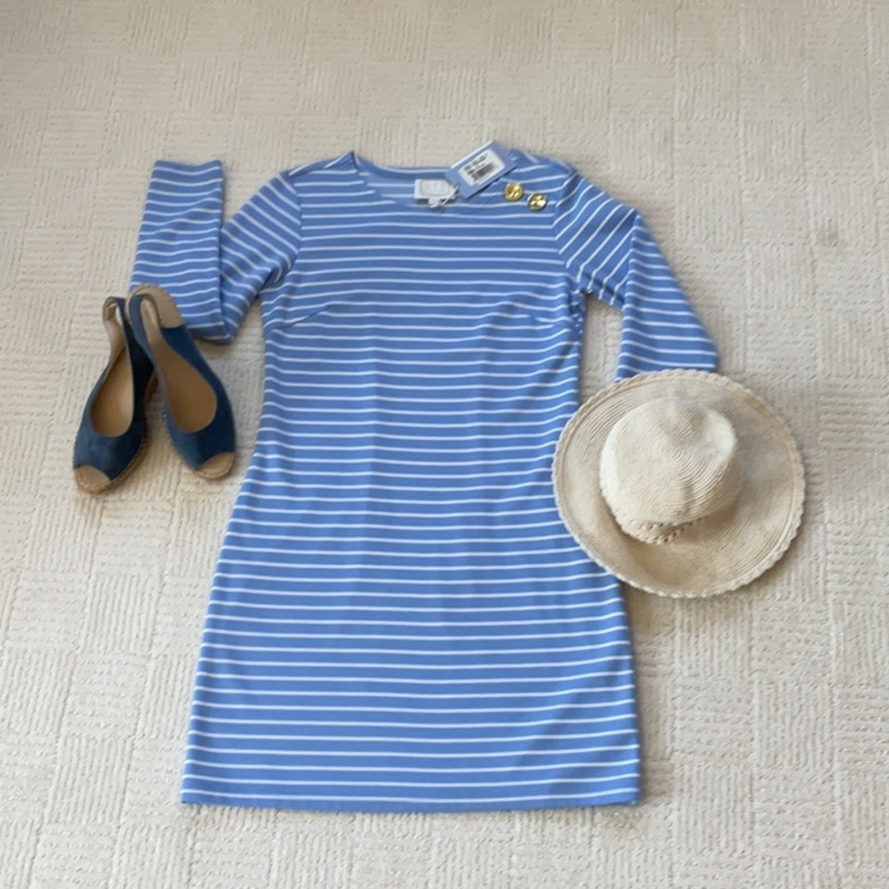 Hydrangea Blue Sail To Sable Knit Dress